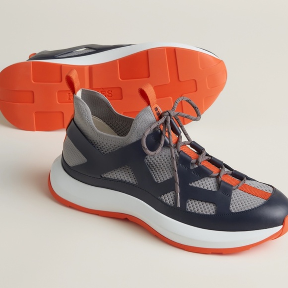 Hermès Katana Sneakers – Knit & Calfskin, Size 40, Box, Dust Bags, Receipt - Picture 7 of 7